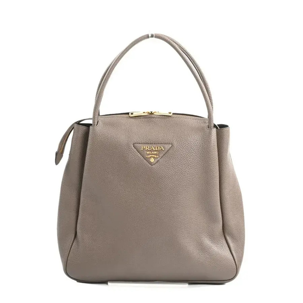 Prada Vitello Daino Shopping Leather Tote Bag Gray